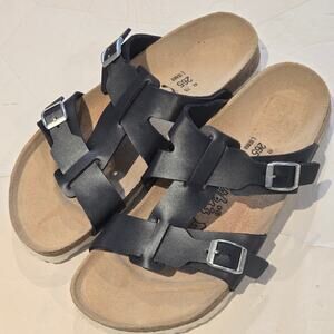 Birkenstock Birki's Nias Blue Leather Slide Sandals EU 41 US 10 Narrow